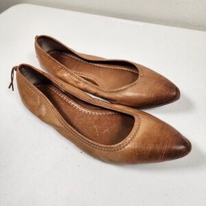 Frye Regina Brown Pointed Toe Flats Size 9 Rubber Sole Comfort Padded Boho